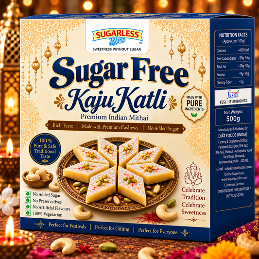 Sugar Free Kaju Katli indian Mithai | Sugarless Bliss