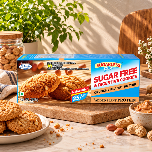 Sugar Free Peanut Butter Digestive Cookies - (200)g | Sugarless Bliss