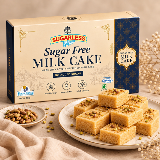 Sugarless Bliss Sugar Free Milk Cake 500g | No Added Sugar Milk Mithai | Soft & Delicious