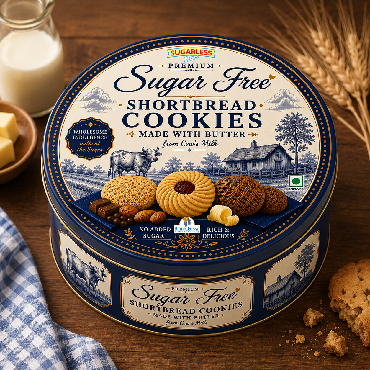 Sugar Free Shortbread Assorted Cookies (500)g | Sugarless Bliss