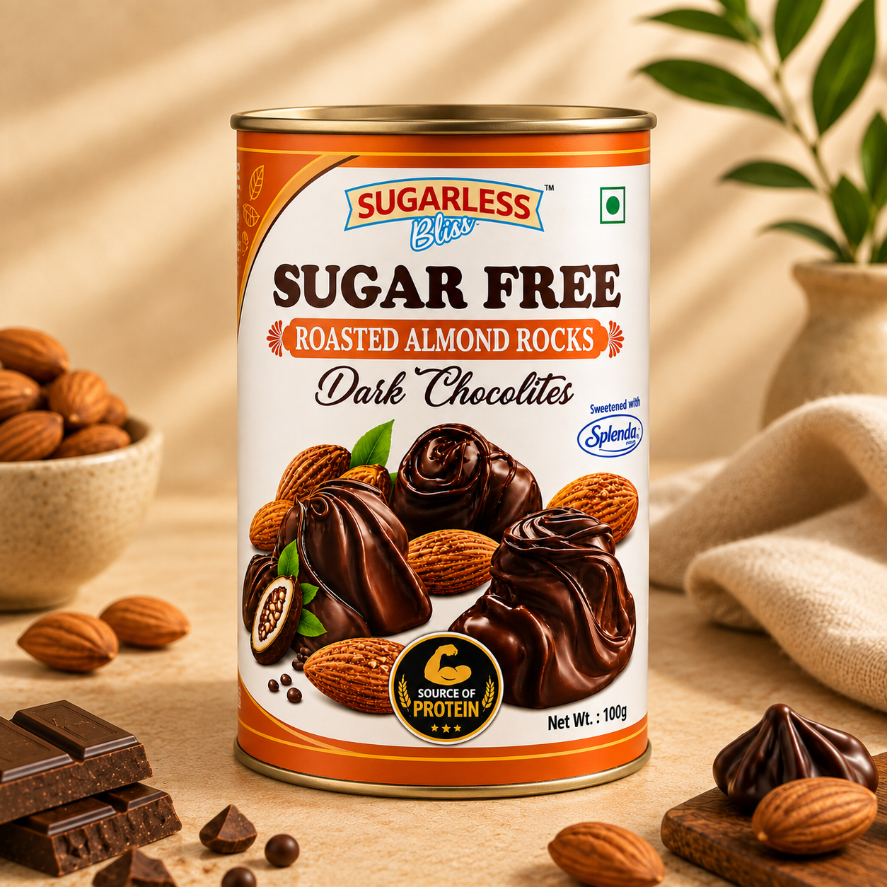 Diwali Sugar-Free Gift Hamper for Diabetics – Assorted Dark Chocolates | 4 × 100g