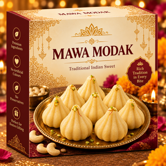 Sugar Free Cashew Modak Premium Kaju Modak | 500g | Sugarless Bliss