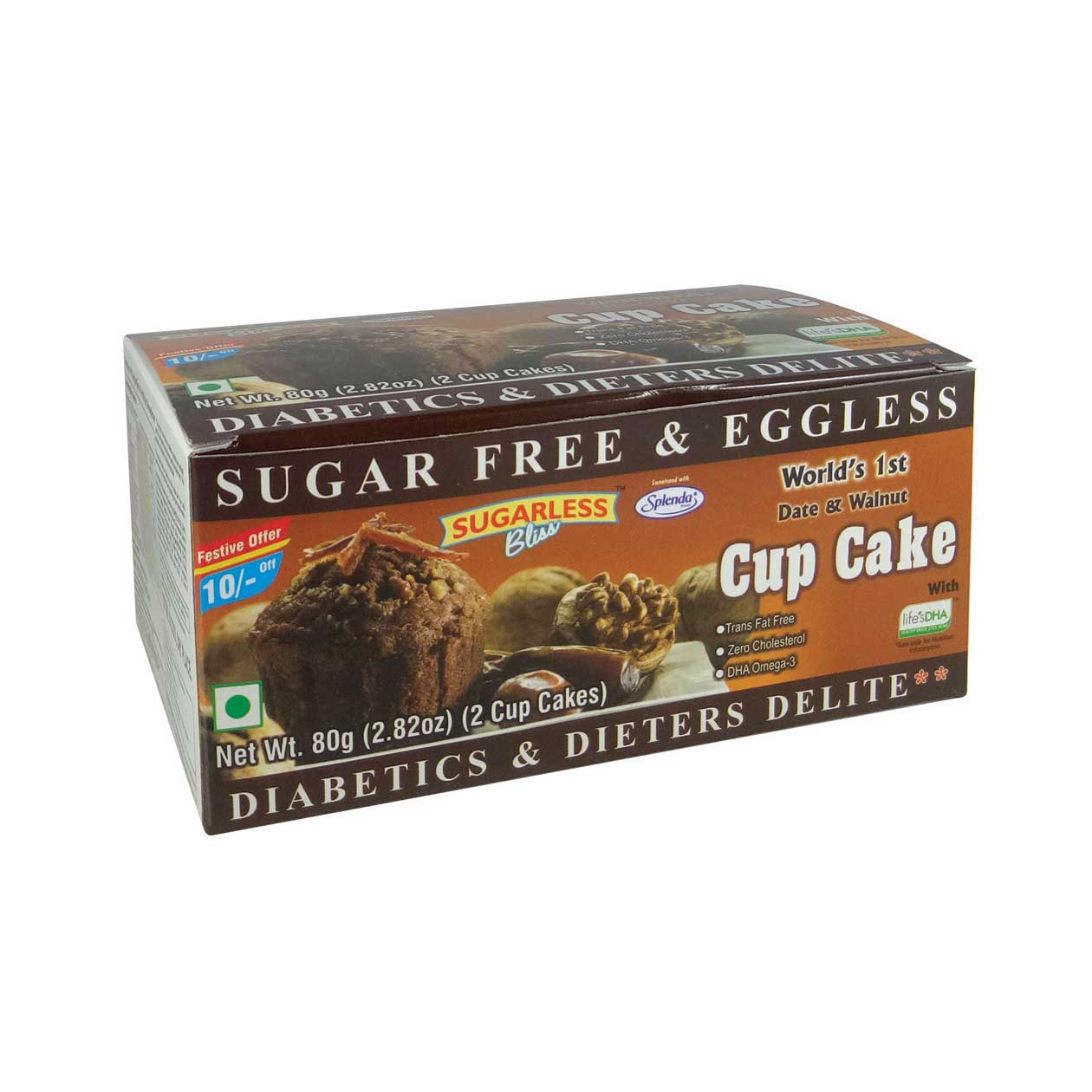 Sugar-free Walnut Duo – Banana Walnut + Date Walnut Cupcakes Healthy Treat- 320g