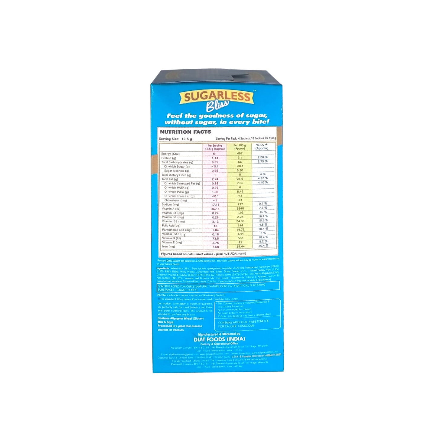 Sugar-Free Cookies-Ginger & Cinnamon Pack of 3 | Sweetened with Splenda