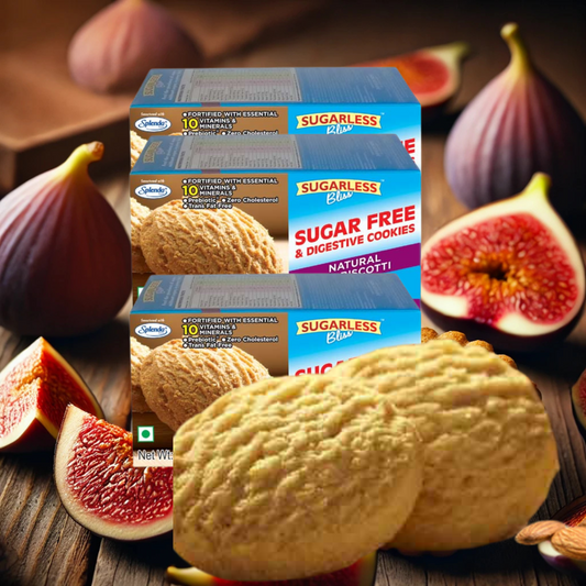 Sugar-Free & Digestive -Fig Biscotti Cookies-100g | Sweetened with Splenda