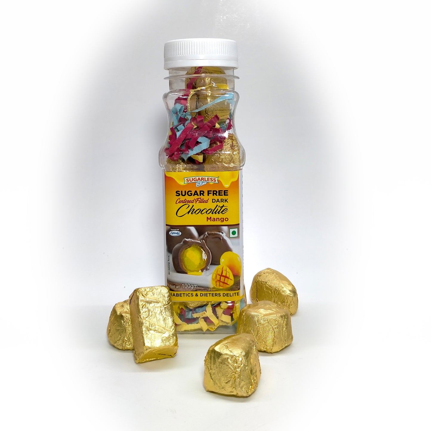 Sugar-Free Centered Filled Dark Chocolate Combo – (Mango & Peach)Pack of 2