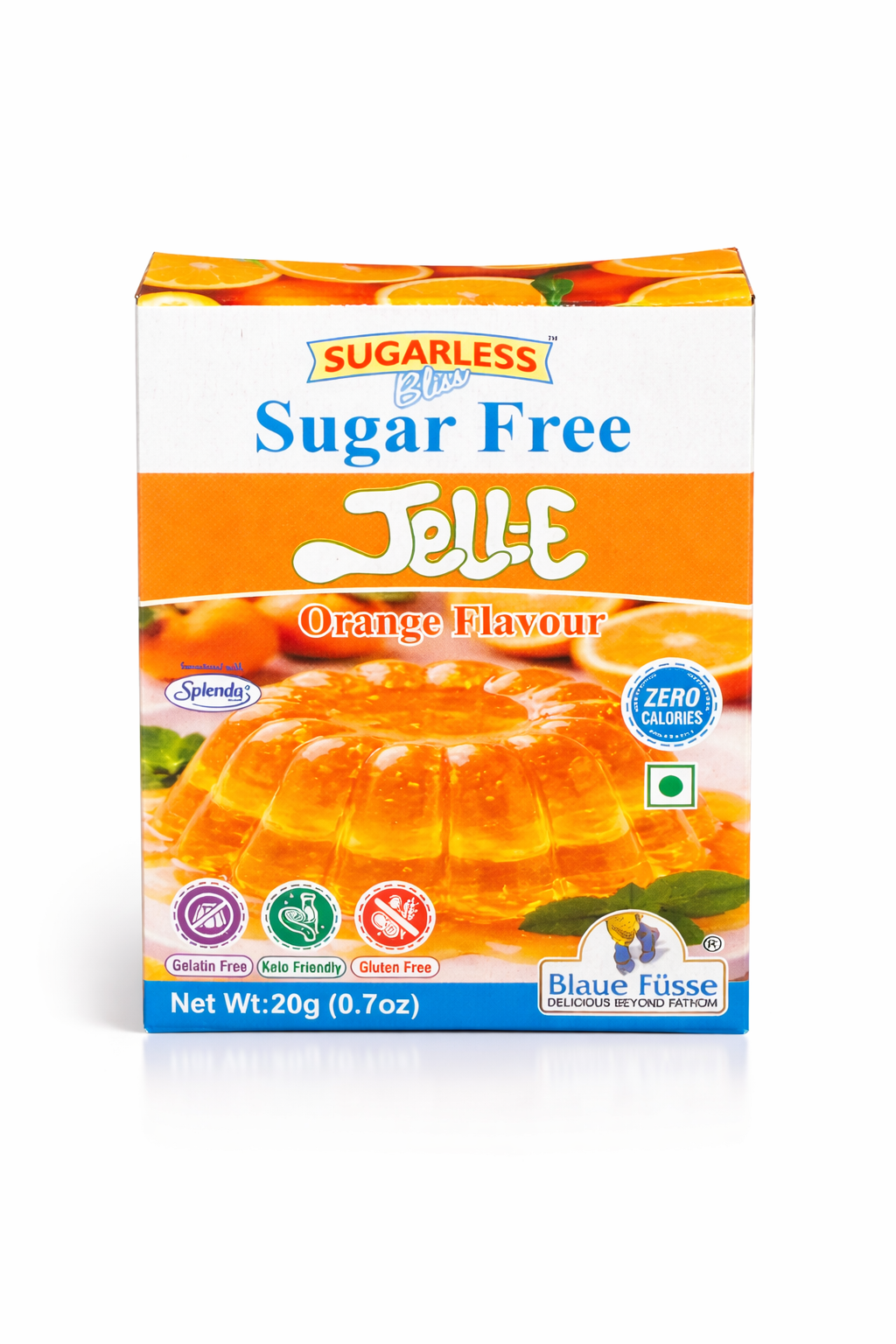 Sugarless Bliss Sugar Free Jelly Mix Orange Flavour | Zero Calories | Keto & Gluten Free | 20g
