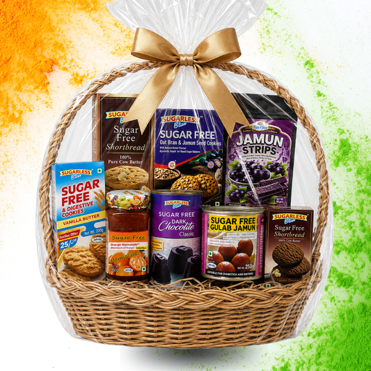 Sugar Free Premium Gift Hamper | Diabetic Friendly Healthy Gift Basket | Sugarless Bliss