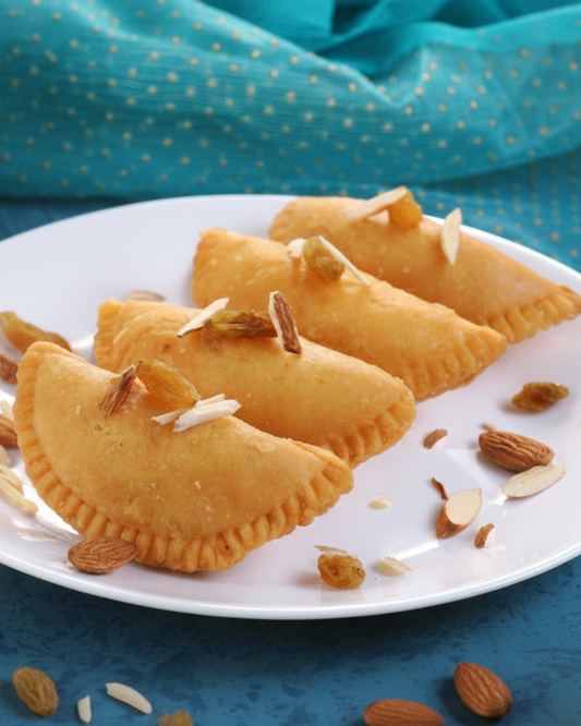 Sugar Free Gujiya (500g) sweetened with Splenda, made in pure ghee | Sugarless Bliss