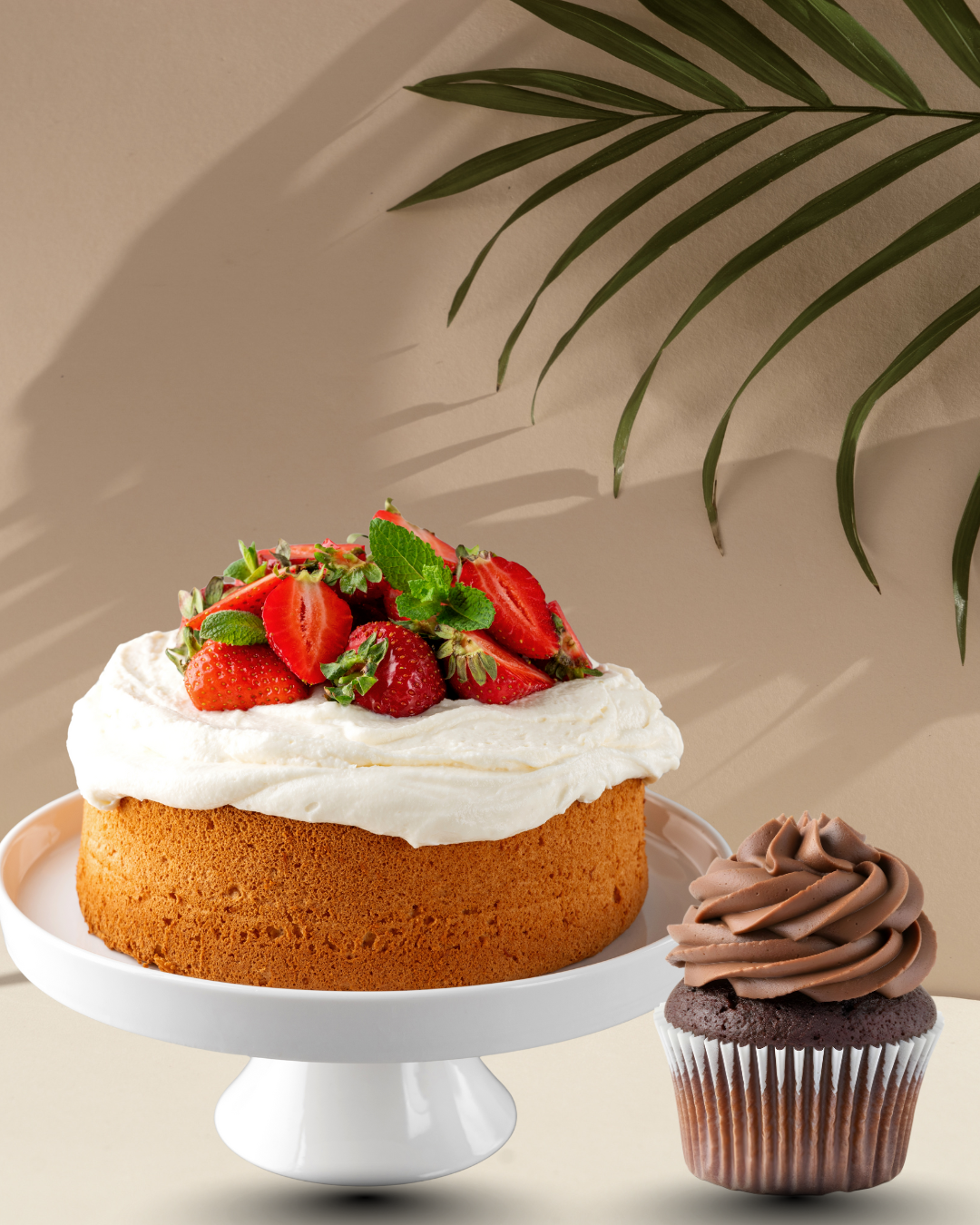 Sugar-Free & Eggless Vanilla Cake + Choco Black Currant Cupcake Combo