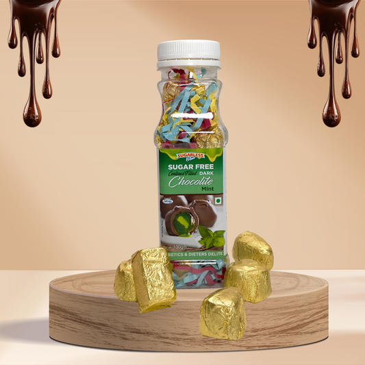 Sugar Free Centered Filled Dark Chocolate - Mint Flavour