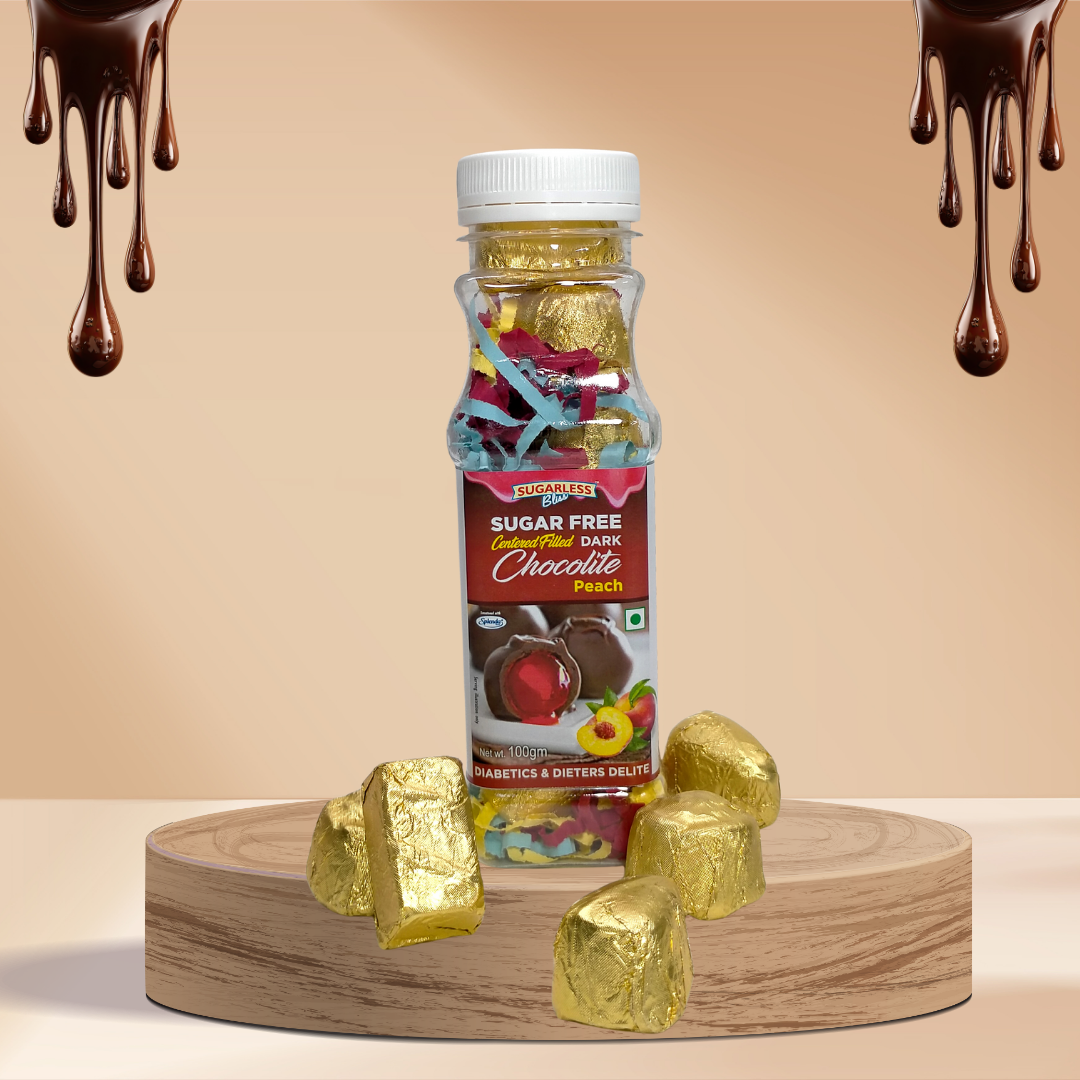 Sugar Free Centered Filled Dark Chocolite (Peach Flavour)