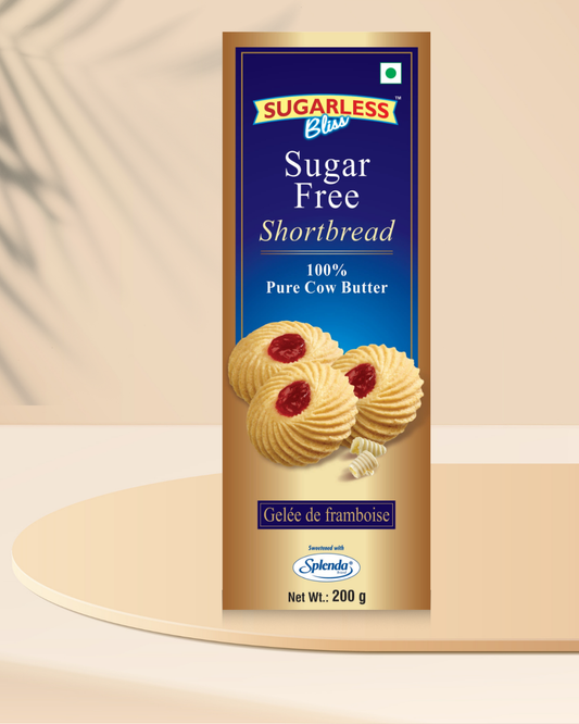 Sugar-Free Shortbread | 100% Cow Butter - Raspberry Jelly-200g