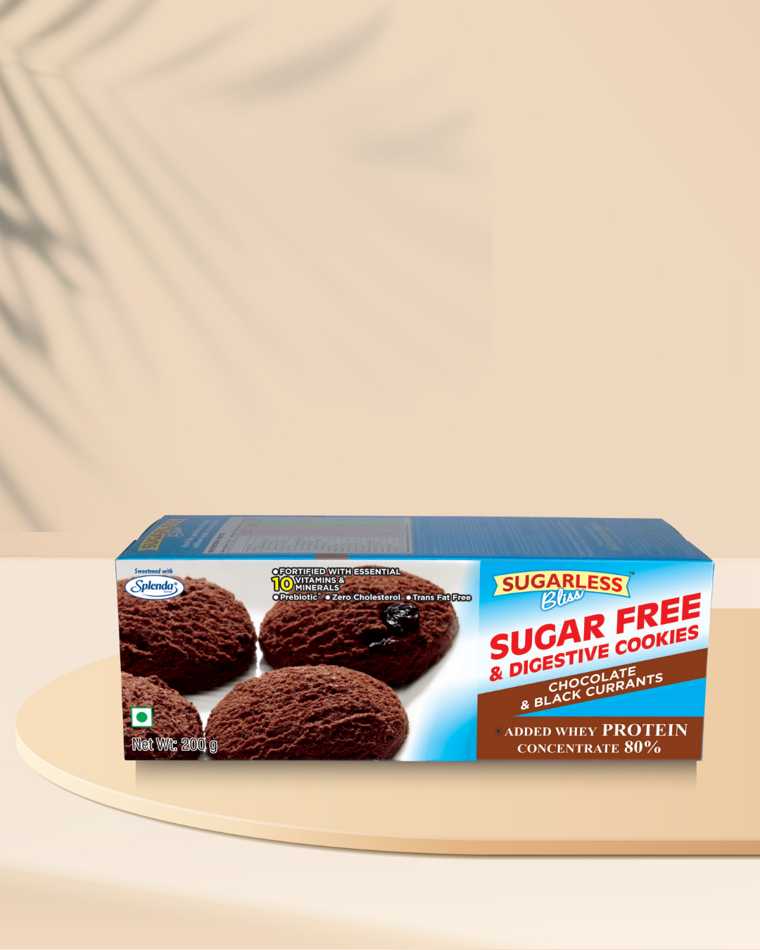Sugar-Free & Digestive- Chocolate & Black Currant Cookies -200g | Sweetened with Splenda