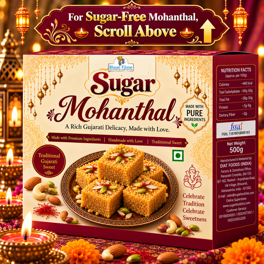 Sugar Mohanthal Traditional Gujarati Sweet with Sugar 500g (ALSO AVAILABLE IN SUGAR-FREE) | Sugarless Bliss