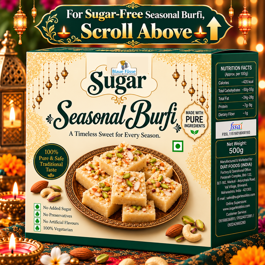 Sugar Delicious Seasonal Burfi Traditional Indian Mithai (ALSO AVAILABLE IN SUGAR-FREE) | 500g | Sugarless Bliss