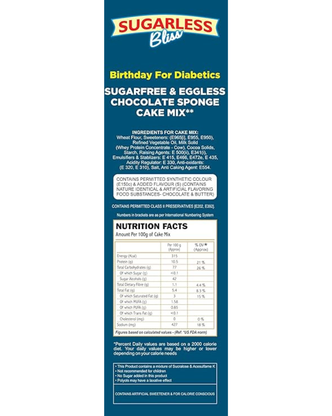 Sugarless Bliss Duo Cake Mix – Chocolate & Vanilla (Sugar-Free, Eggless, High Protein)