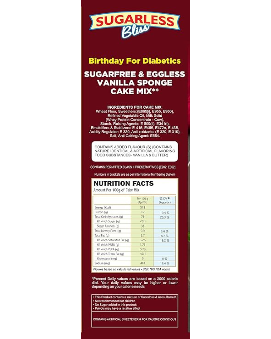 Sugarless Bliss Duo Cake Mix – Chocolate & Vanilla (Sugar-Free, Eggless, High Protein)