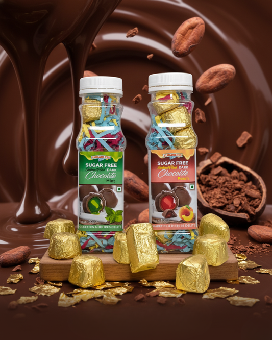 Sugar Free Centered Filled Dark Chocolite (Mint & Peach Flavour)