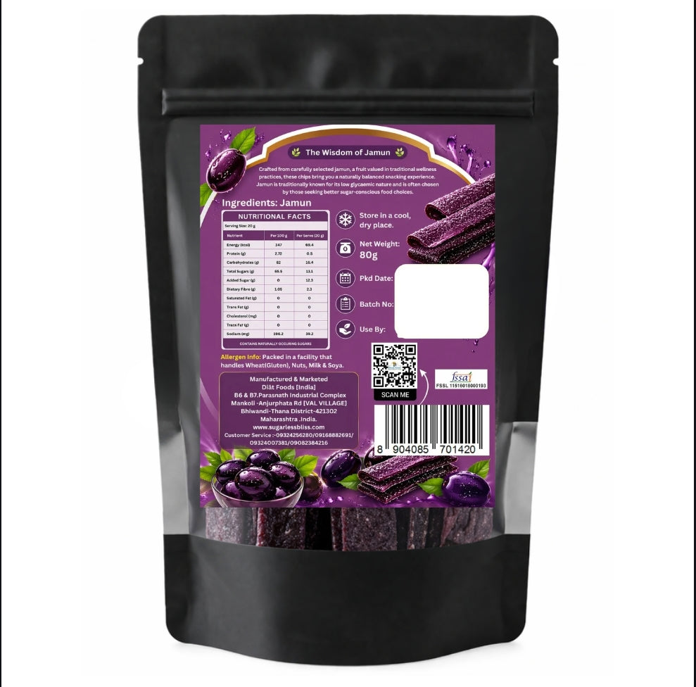 Sugar Free Jamun Strips - 100% Natural and Diabetes Friendly - Pack of 3 | Sugarless Bliss
