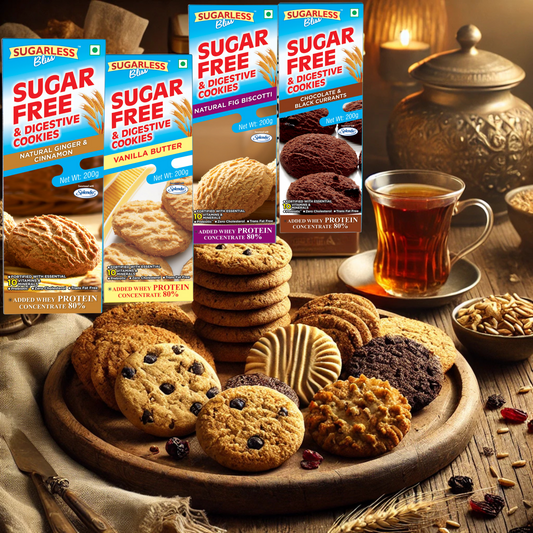 Assorted Sugar-Free & Digestive Cookies | Healthy & Delicious Treats -Sweetened with Splenda 48x200g