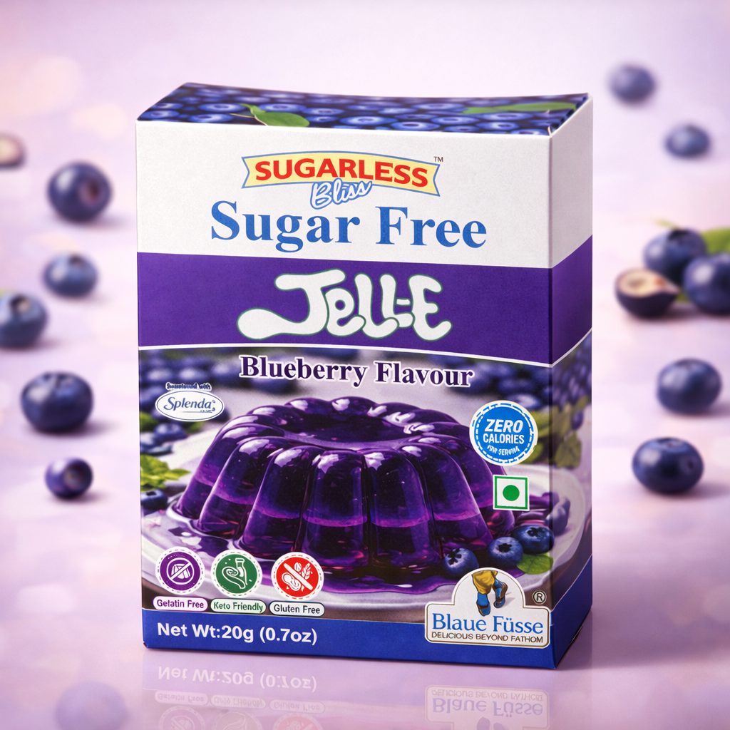 Sugarless Bliss Sugar Free Jelly Mix | Blueberry Flavour | Zero Calories | Keto & Gluten Free | 20g