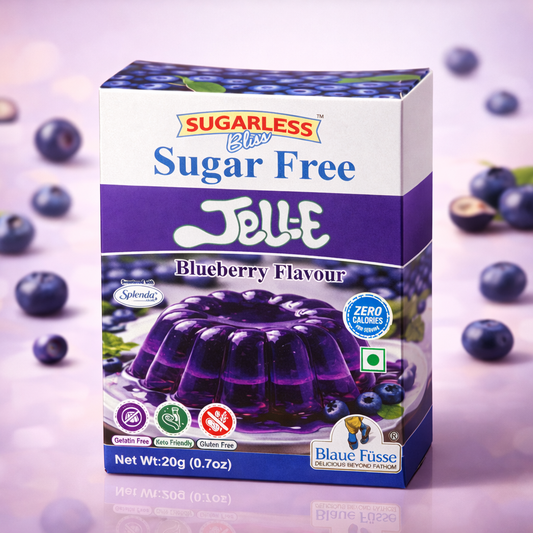 Sugarless Bliss Sugar Free Jelly Mix | Blueberry Flavour | Zero Calories | Keto & Gluten Free | 20g