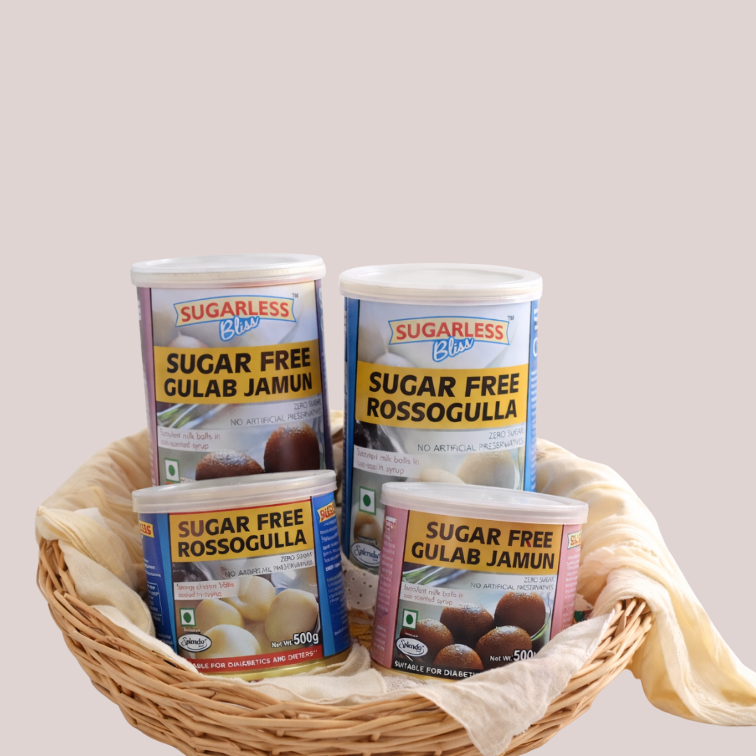 Sugar Free Rossogulla & Gulab Jamun Combo (4 Packs) | Sugarless Bliss