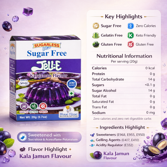 Sugarless Bliss Sugar Free Jelly Mix Kala Jamun Flavour | Zero Calories | Keto & Gluten Free | 20g