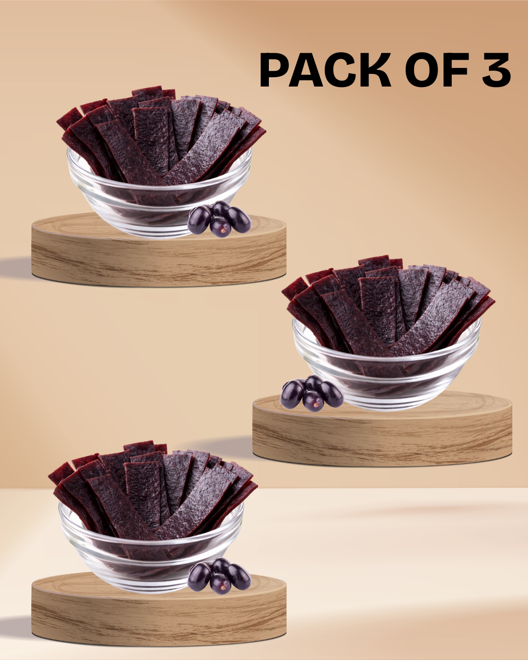Jamun Strips 100% Pure Sugar-Free - No Added Color | Pack of 3