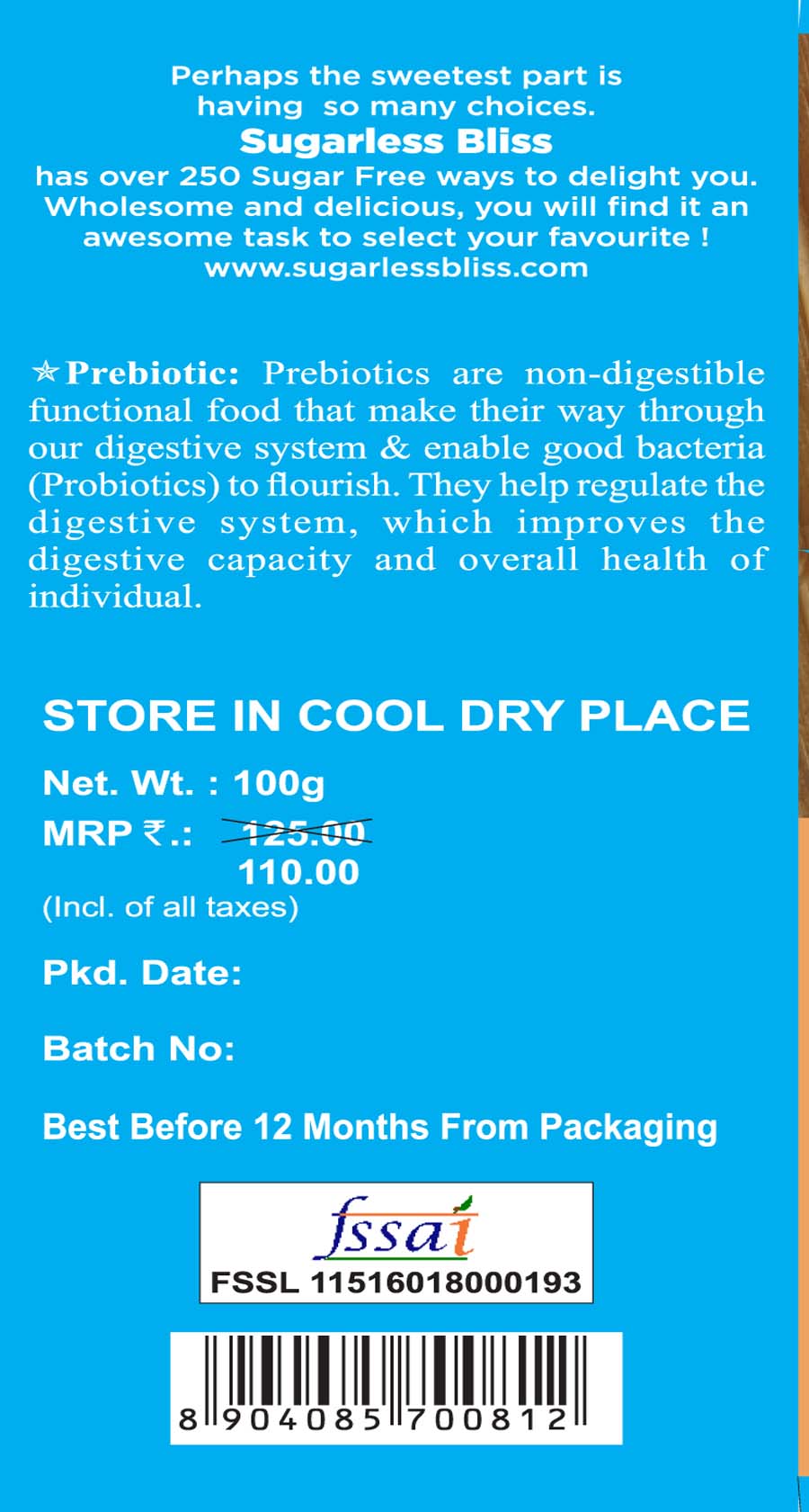 Sugar-Free Peanut Butter Cookies-100g Pack of 3 | Sweetened with Splenda