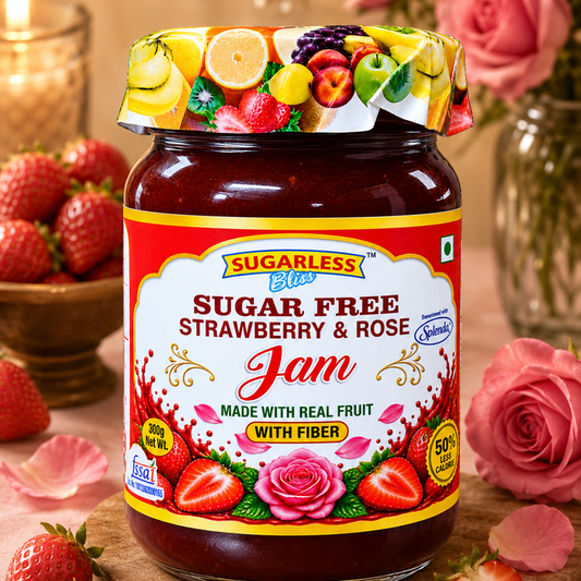 Sugar Free Strawberry & Rose Jam (300)g | Sugarless Bliss