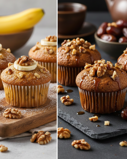 Sugar-free Walnut Duo – Banana Walnut + Date Walnut Cupcakes Healthy Treat- 320g