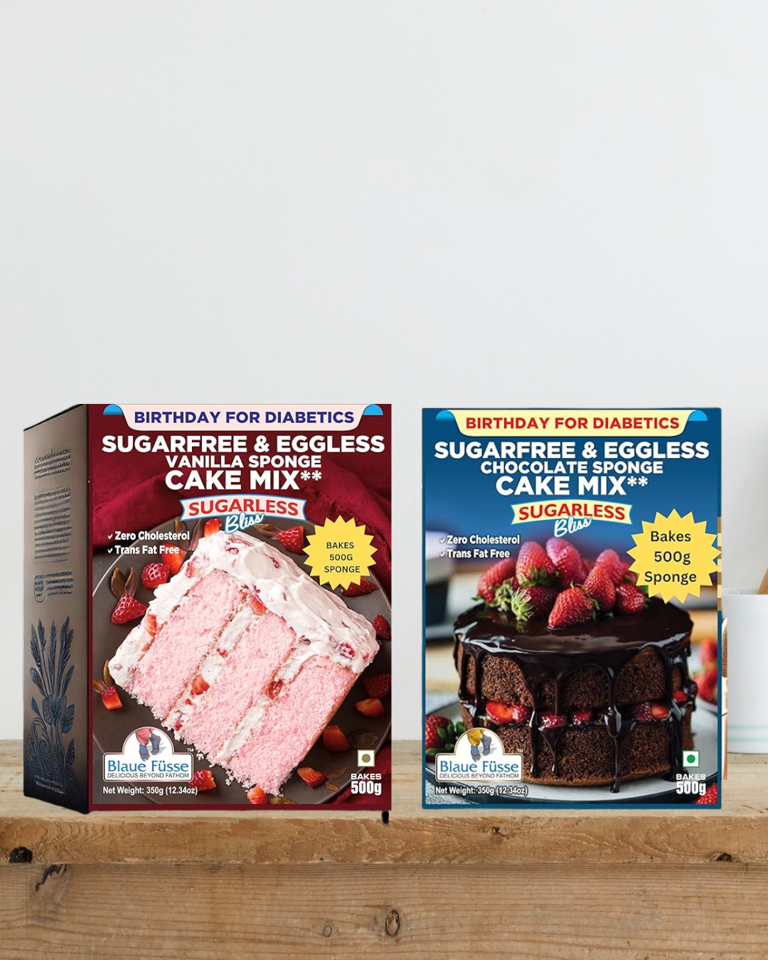 Sugarless Bliss Duo Cake Mix – Chocolate & Vanilla (Sugar-Free, Eggless, High Protein)