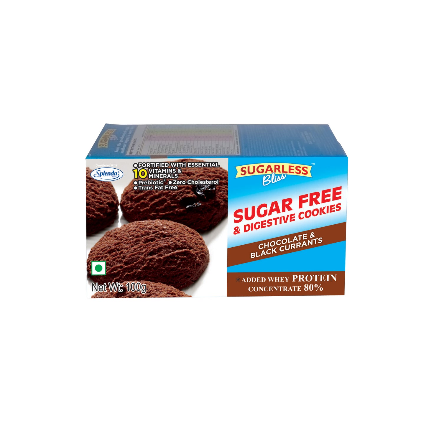 Sugar Free & Digestive Cookies - Chocolate & Black Currant (100gms)