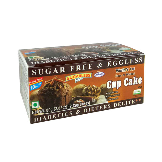 Sugar Free & Eggless Cup Cake Date & Walnut - 80g