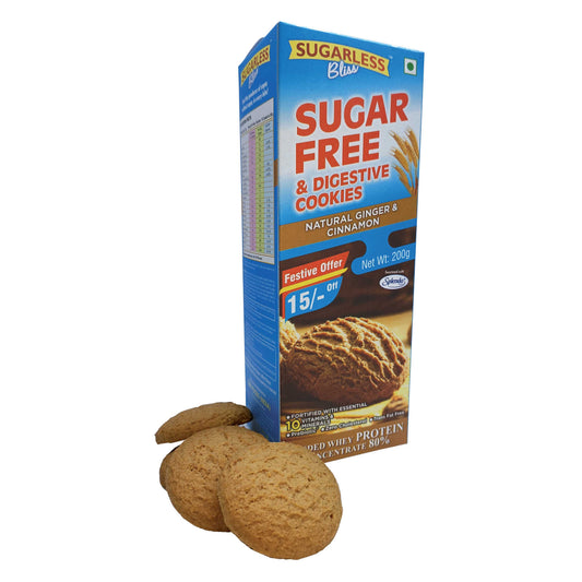 Sugar Free & Digestive Cookies - Ginger & Cinnamon - 200g