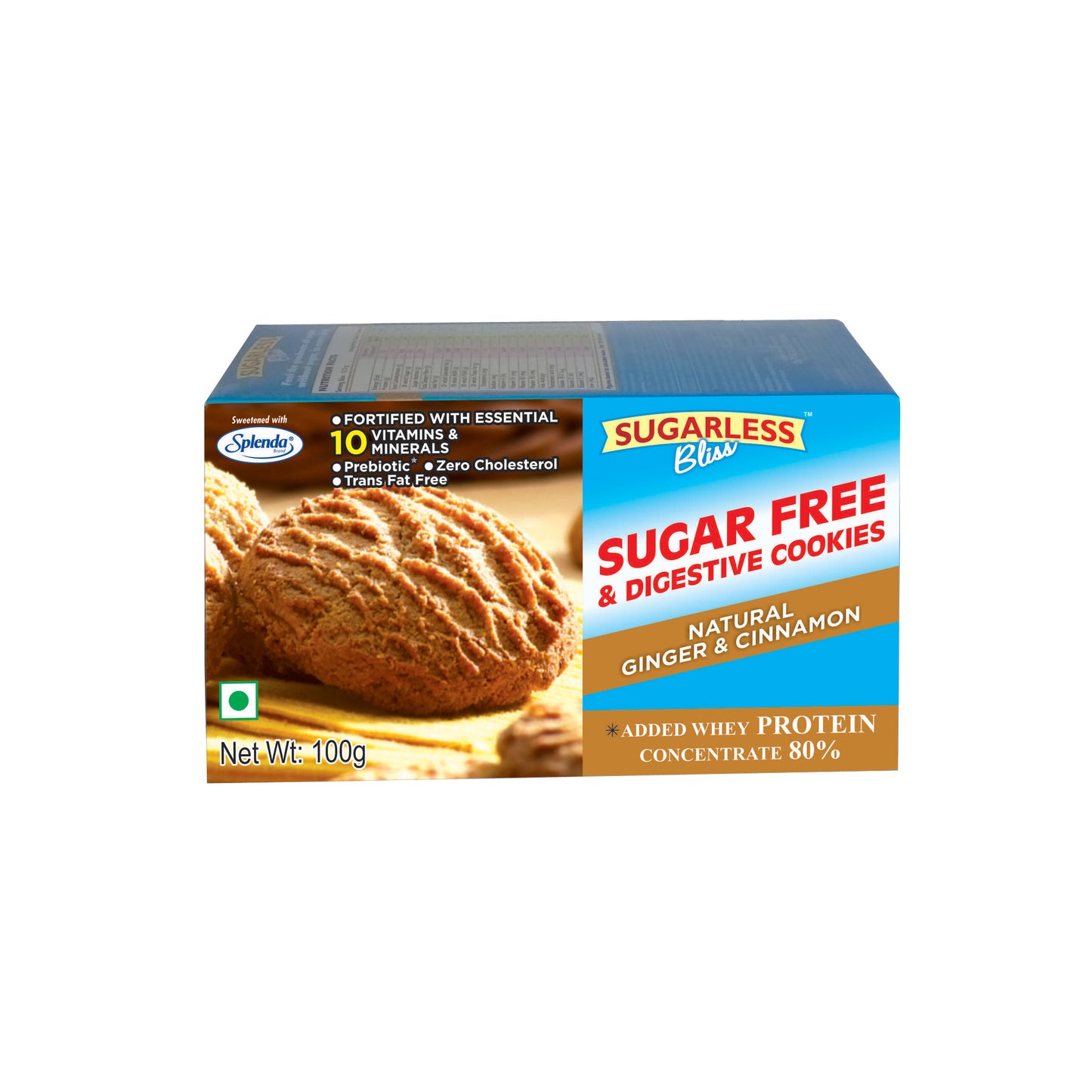 Sugar Free & Digestive Cookies - Ginger & Cinnamon - 100g