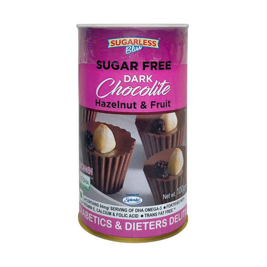 Sugar Free Dark Chocolate - Hazelnut & Fruit