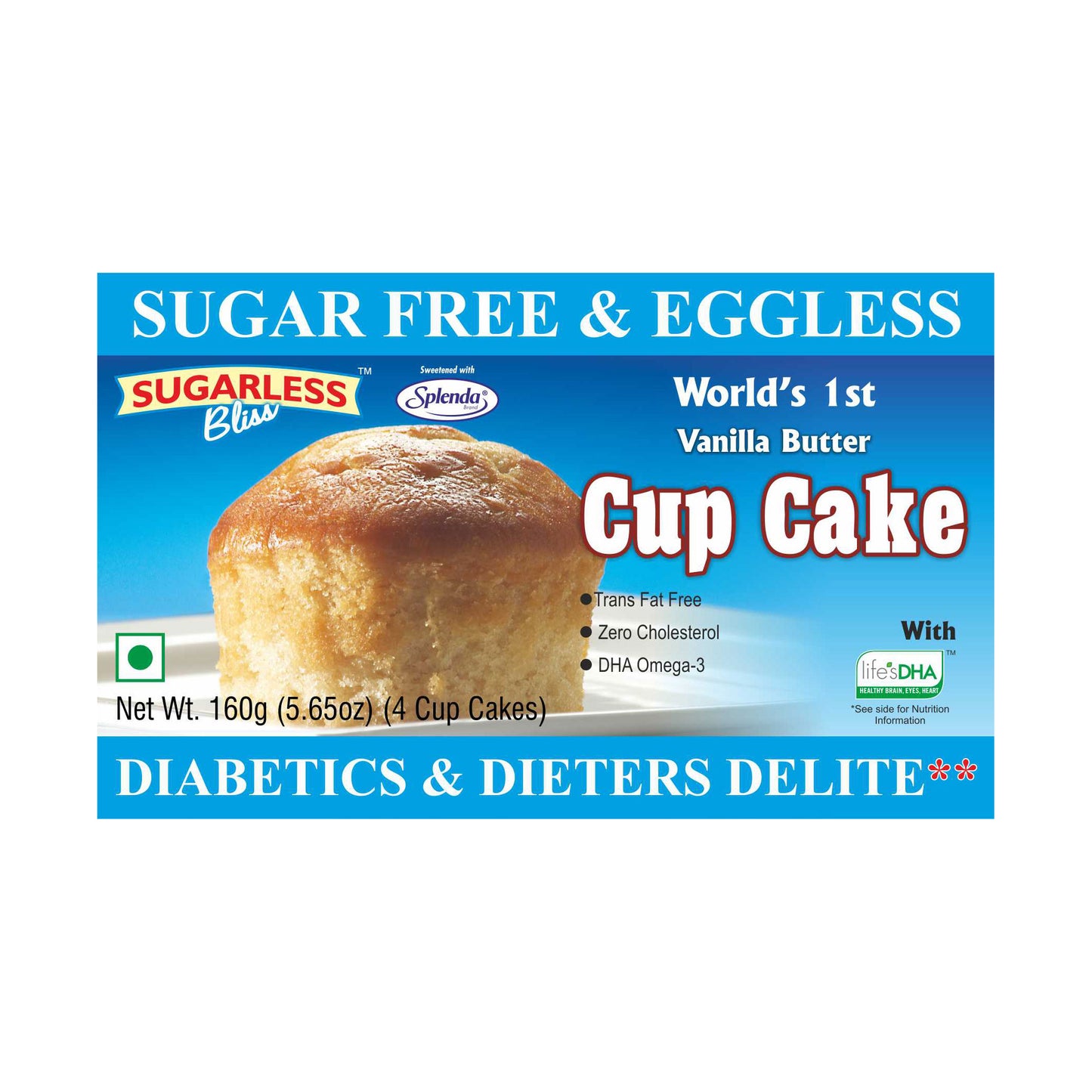 Sugar Free & Eggless Cup Cake Vanilla Butter - 160g