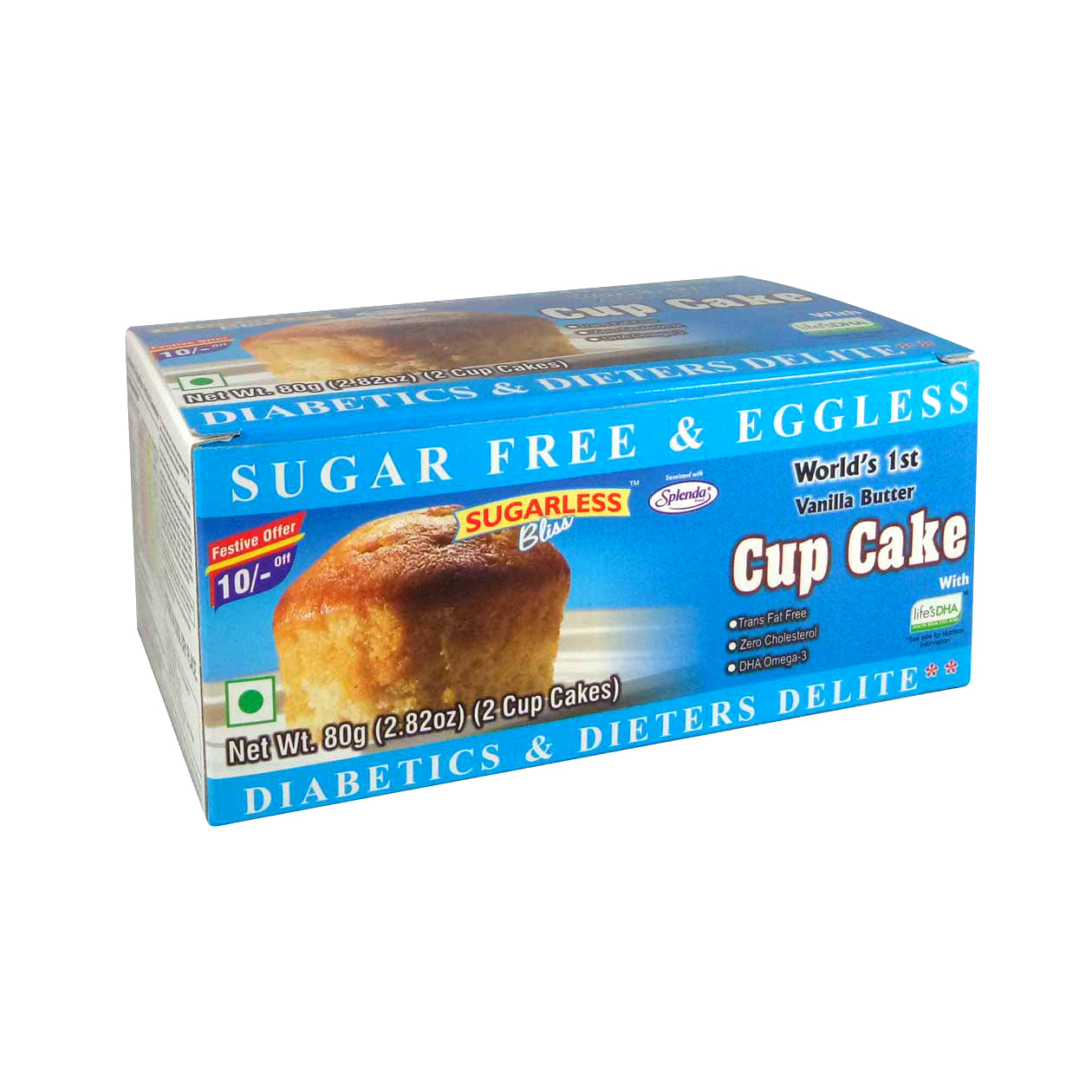Sugar Free & Eggless Cup Cake Vanilla Butter - 80g